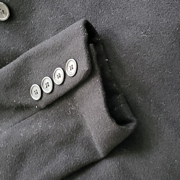 EUC 100% wool Donnybrook women's black double breast belted pea coat wrapcoat 10 - Picture 12 of 12